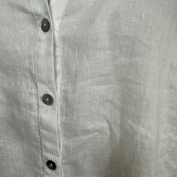 NWT J.Jill Love Linen White 1/2 Button Popover Tunic Top Shirt Size S Linen - Picture 4 of 16